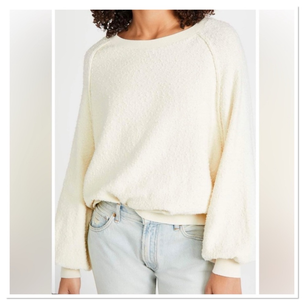 Free People Found My Friend Pullover Sweater Cream Sz XS Cotton Blend